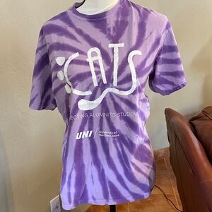 Port and Company Purple Tie-Dye Cat T-Shirt